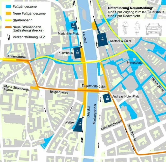 So würde sich die Innenstadt-Verkehrsführung neu gestalten lassen. | Foto: Jahrhundertchance