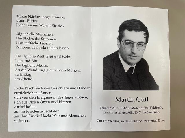 Martin Gutl feierte 1991 das Silberne Priesterjubiläum. | Foto: Archiv