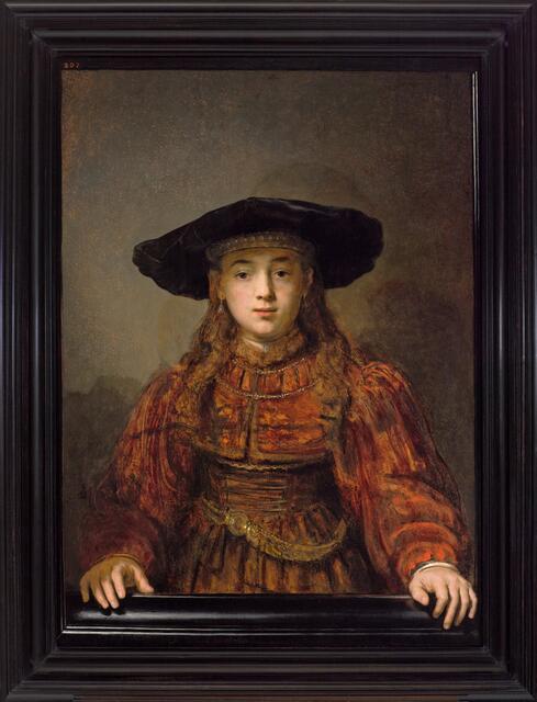 Rembrandt Harmensz. van Rijn
(1606 Leiden – 1669 Amsterdam)
Mädchen im Bilderrahmen
1641
Öl auf Holz, 105,5 cm x 76 cm | Foto: The Royal Castle in Warsaw – Museum Foto: Andrzej Ring, Lech Sandzewicz