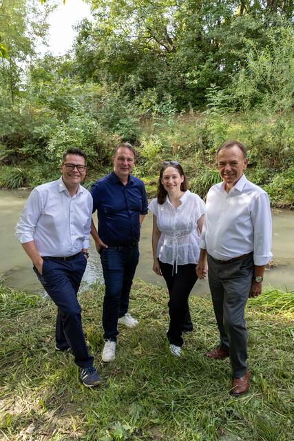V.l.: Jürgen Czernohorszky mit SPÖ-Chef Andreas Babler, Julia Herr und Gerald Bischof.  | Foto: SPÖ
