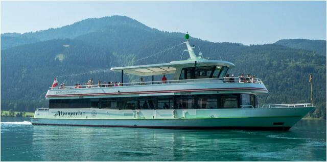 Die MS "Alpenperle" von Weissensee-Schifffahrt-Müller ist Österreichs erstes Elektro-Hybrid-Fahrgastschiff. | Foto: Weissensee-Schifffahrt-Müller