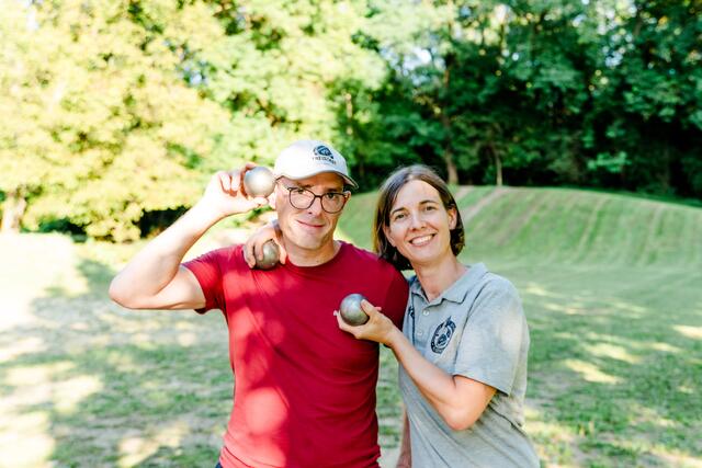 Nikolaus Newerkla und Katrin Friedl forcieren Petanque in Graz. | Foto: Mias Photoart