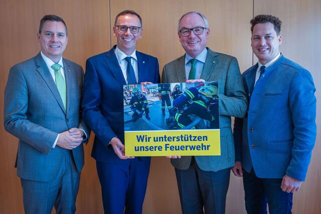 Landtagsabgeordneter und Klosterneuburger Bürgermeister Christoph Kaufmann, Klubobmann Jochen Danninger, LH-Stellvertreter Stephan Pernkopf und Landtagsabgeordneter Bernhard Heinreichsberger | Foto: zVg