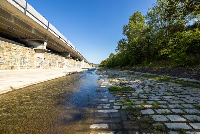 Ein 1,2 Kilometer langer Abschnitt zwischen Brauhausbrücke und Zufferbrücke soll in seinen ursprünglichen Zustand zurückversetzt werden. | Foto: Stadt Wien - Wiener Gewässer