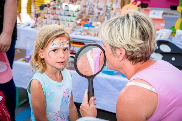So wie Katharina (4) aus Hermagor konnten sich viele Kinder schminken lassen.