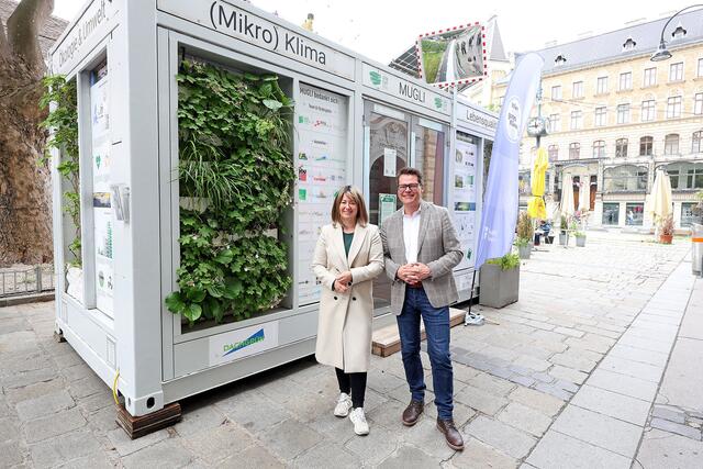 Mit dem MUGLI wurde über Fassadenbegrünung informiert. | Foto: Stadt Wien/Martin VOTAVA