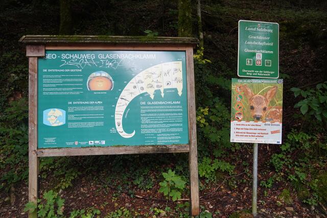 Hier gehts zum GEO-Schauweg Glasenbachklamm. | Foto: Emanuel Hasenauer