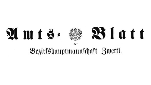 Das Amtsblatt der Bezirkshauptmannschaft Zwettl vor 100 Jahren. | Foto: Archiv