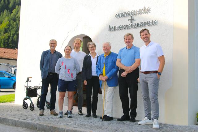 Gustav und Christoph Leitner, Vertreter der evangelischen Gemeinde Jenbach, Sandra Mair, Toni Entner (Pfandler Wirt ) Bürgermeister Martin Harb. | Foto: Foto: Walpoth