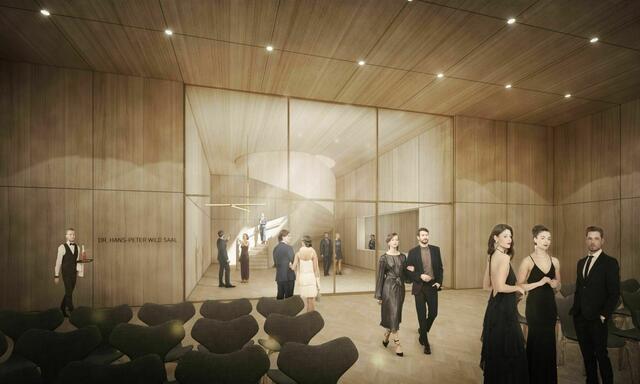 Der Dr. Hans-Peter Wild-Saal ist unterirdisch geplant. Rendering zum Entwurf des Architekturbüros Marte.Marte | Foto: Rendering Architekturbüro Marte.Marte