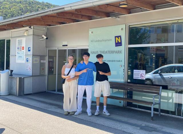 Elina Benedek, Timo Roggenland und Lukas Coman.  | Foto: Pflege- und Betreuungszentrum Berndorf