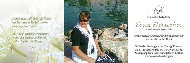 Erna Reisecker, Ried, verstorben am 24. August, im 85. Lebensjahr. | Foto: Sesser