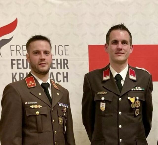 Kommandant Thomas Schwaighofer (li.) und Kommandant-Stellvertreter Andreas Mann. | Foto: BFVMZ/FF Krieglach