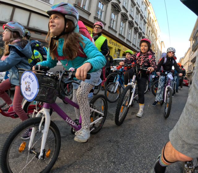 Am Freitag, 6. September radelt der Bicibus zum 200. Mal in die Schule. | Foto: Bicibus Hernals/Michael Doberer