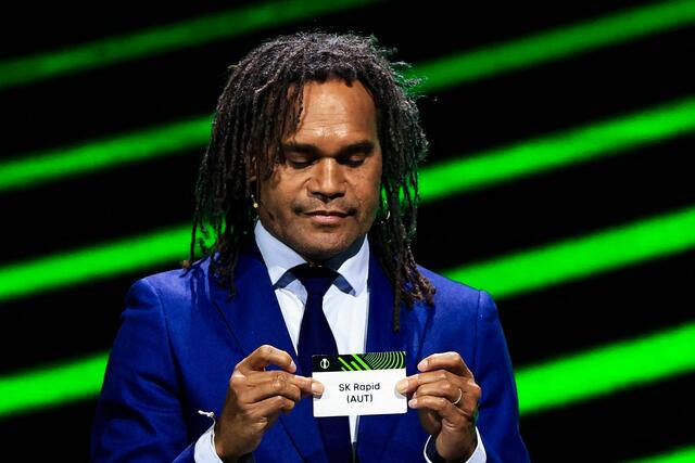 Christian Karembeu zog Rapid für die Conference League am Freitag. | Foto: VALERY HACHE / AFP / picturedesk.com