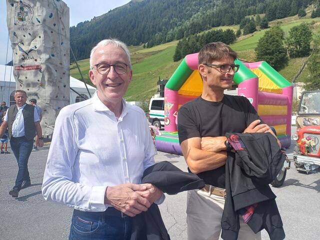 Der Landecker Bürgermeister Herbert Mayer mit Wirtschaftskammerobmann Michael Gitterle