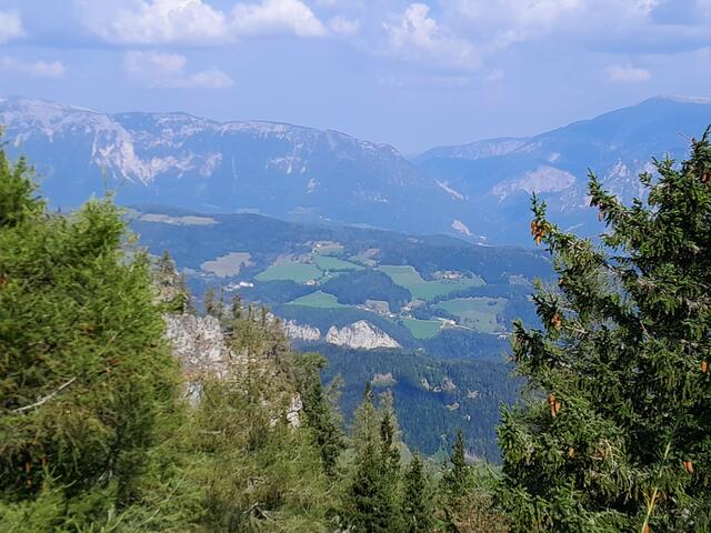 und schöner Blick auf die Preinerwand, Höllental und Schneeberg