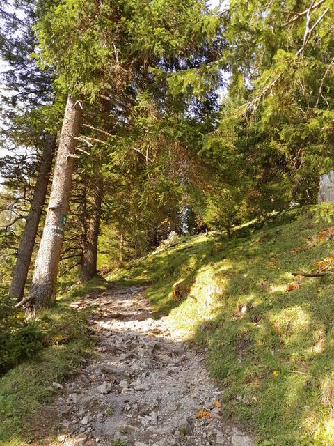 Über einen schmalen sich nach oben schlängelnden Pfad erreicht man die Kapelle und den Blickplatz