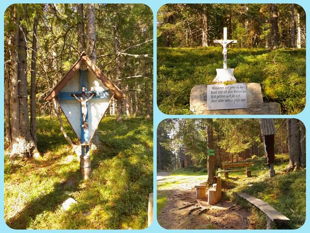 Nach einer weiteren Wanderwegskreuzung komme ich zu den 3 Kreuzen - ein schöner Platz 