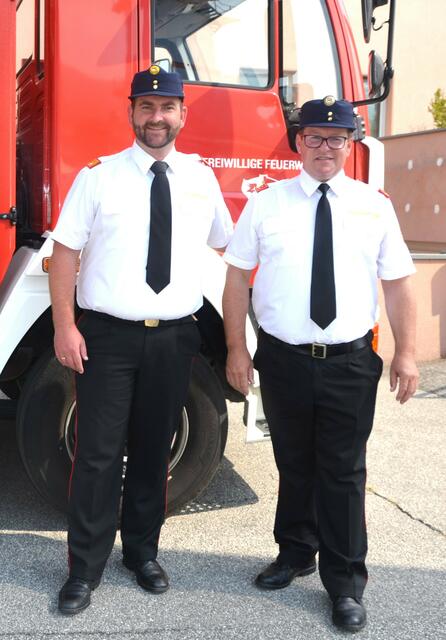 Abschnittskommandant René Moser und sein Stellvertreter Michael Mayer