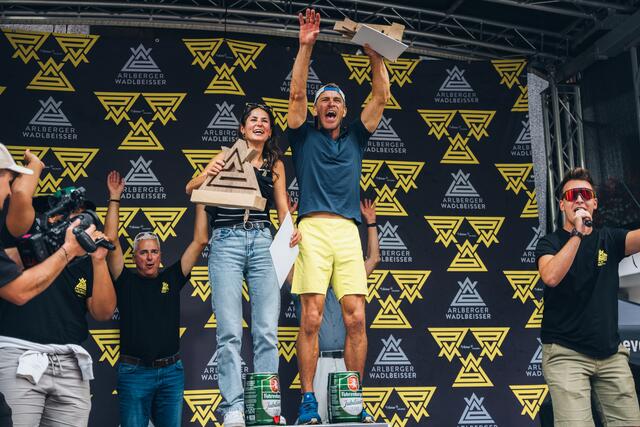 Lisa Egger und Florian Holzinger auf dem Siegespodest.  | Foto: Eva Beer