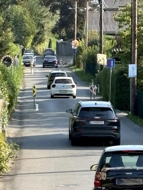 Bereits ein gewohntes Bild: Kolonnenverkehr in der Argenotstraße, mitten im Wohngebiet. | Foto: MeinBezirk