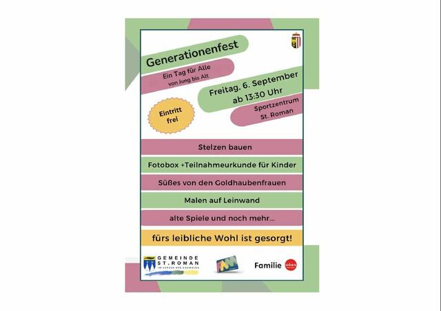 Einladung zum Generationenfest | Foto: Gemeinde St. Roman