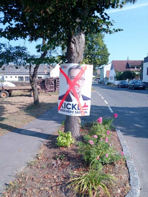 Zahlreiche Wahlplakate der FPÖ wurden in den Bezirken Mattersburg und Oberpullendorf Opfer von Vandalismus. | Foto: FPÖ Burgenland