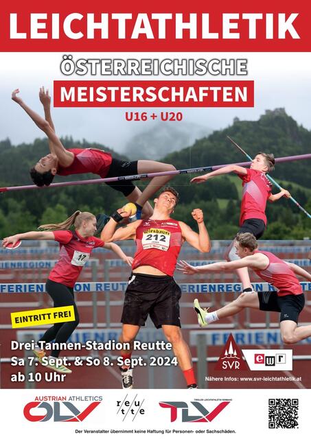Am 7. und 8. September finden im Drei-Tannen-Stadion in Reutte die Österreichischen Leichtathletik Meisterschaften statt. | Foto: Veranstalter