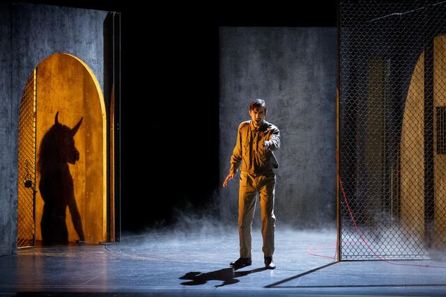 Andrea Gavagnin vor dem Schatten des Minotaurus in der Barockoper: Jung «Arianna in Creta».  | Foto:  Birgit Gufler