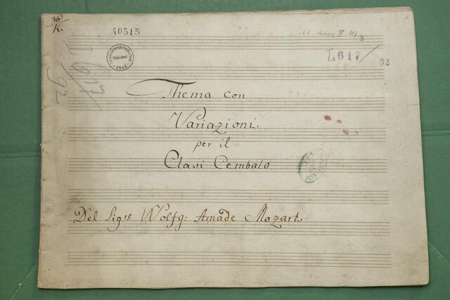 So sieht das Werk aus, das Wolfgang Amadeus Mozart zugeordnet wird, und im Landesarchiv liegt. | Foto: Land Steiermark/Binder