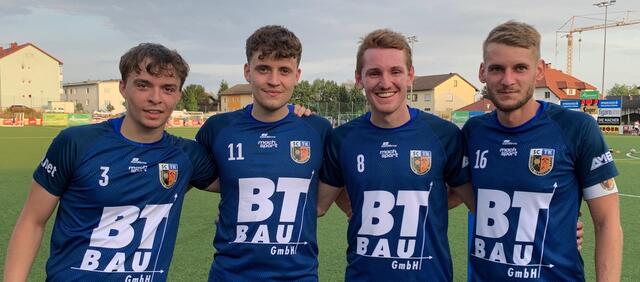 Tragweiner Torschützen am Poschberg in Pregarten (von links): Thomas Mühlbachler, Jonas Gattringer, Moritz Astleithner und Daniel Mitterbauer. | Foto: SCTK