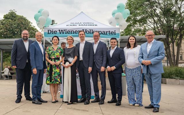 Das Team der ÖVP für die Landesliste Wien bei der Nationalratswahl 2024. | Foto:  Isabelle Ouvrard / SEPA.Media / picturedesk.com