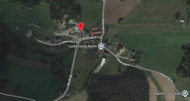 Die rote Markierung zeigt die Brandstelle. | Foto: Google Maps