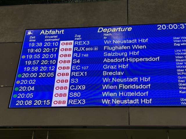 Einige Züge verspäten sich am Donnerstagabend zwischen zehn und 20 Minuten. | Foto: Antonio Šećerović/MeinBezirk