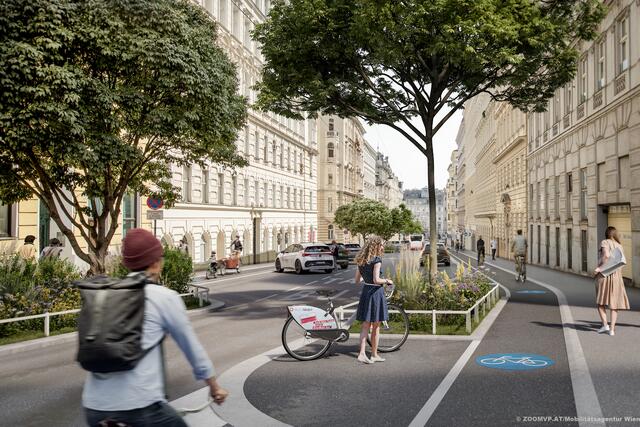 So soll der Weg künftig aussehen. | Foto: ZOOMVP.AT/Mobilitätsagentur Wien
