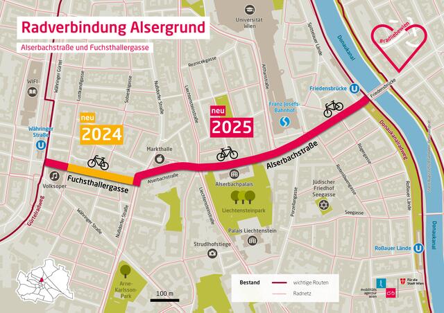 Der Radweg soll den Gürtel mit dem Donaukanal verbinden. | Foto: Stadt Wien/Mobilitätsagentur Wien