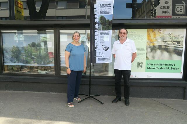 Joham (li.) und Zatlokal der "Initiative Westbahnpark.Jetzt". | Foto: Patricia Hillinger/MeinBezirk