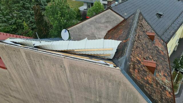 Sturmschäden in Baden. | Foto: Freiwillige Feuerwehr Baden-Stadt 