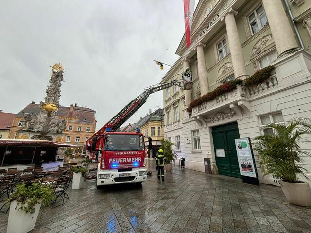 Feuerwehreinsatz beim Rathaus. | Foto: Freiwillige Feuerwehr Baden-Stadt 