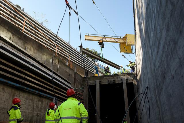 Die aufgebauten Not-Dämme bei den U-Bahnlinien wurden entfernt. | Foto: Jakob Schönfeldinger/Wiener Linien.
