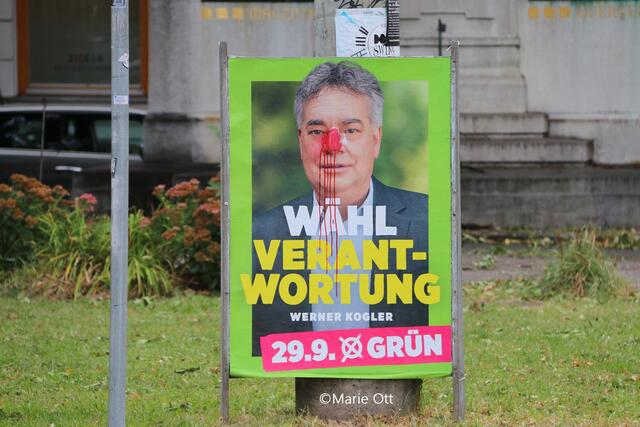 Wahlplakat, Zerstörung, Nationalratswahl, Vandalismus
