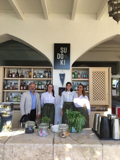 Amelie Wieser, Katharina Fuchs und Martina Müller im Hotel Falkensteiner Resort Capo Boi in Villasimius in Sardinien. Foto: HBLW