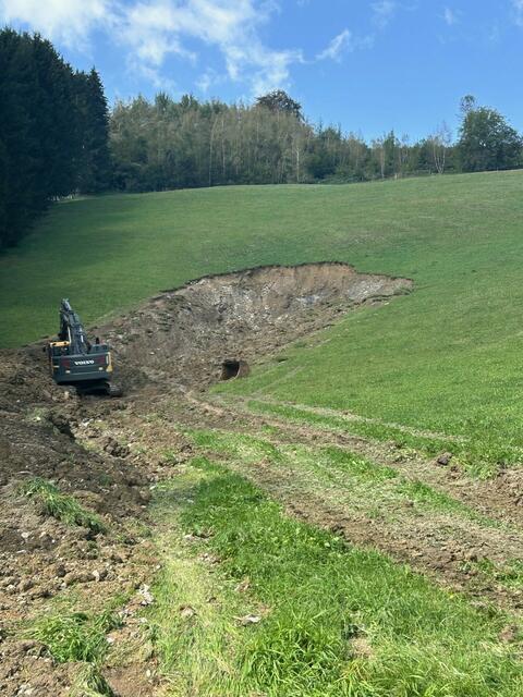 Auch in Frankenfels rutscht einiges, zum Glück betrifft etliches davon „nur“ Güterwegebau oder Grünland. | Foto: Amberger/Wildbach