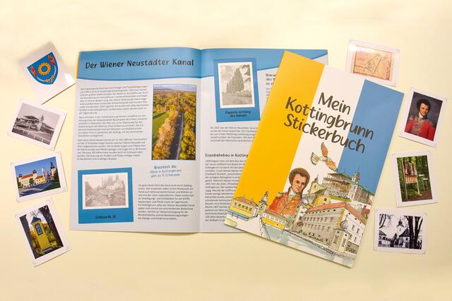 „Mein Kottingbrunn Stickerbuch“ lädt dazu ein, Kottingbrunn und seine Geschichte zu erkunden. | Foto: Marktgemeinde Kottingbrunn