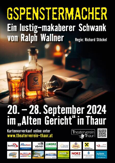 emiere seines neuesten Stückes „Die Gspenstermacher“ von Ralph Wallner ein. Am Freitag, den 20. September, hebt sich um 20:00 Uhr der Vorhang für die skurrile Komödie, die garantiert für zahlreiche Lacher sorgt. | Foto: Theaterverein Thaur