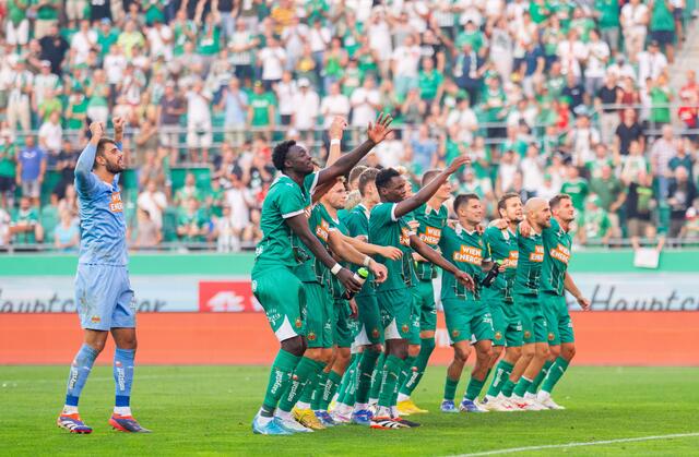 Rapid ist Zweiter, mit drei Siegen und zwei Remis aus sechs Spielen, nur Sturm ist besser.  | Foto: GEORG HOCHMUTH / APA / picturedesk.com 