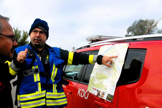 HBI Mathias Jandl als Zugskommandant KHD 46 Fürstenfeld war als Vorkommando im Hochwassergebiet um Melk vor Ort