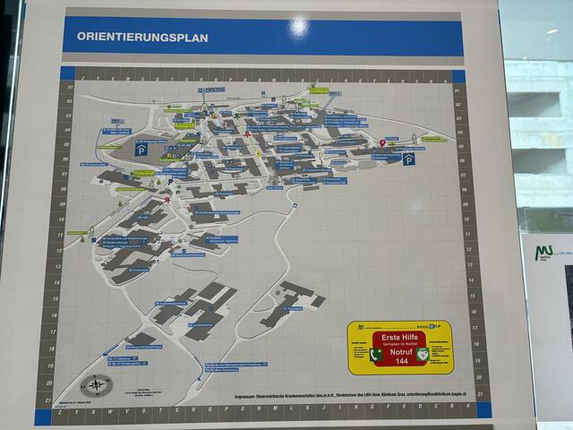 Hier ist Orientierung gefragt … sowohl ober- als auch unterirdisch. 60 Hektar und 40 Kliniken umfasst das Uniklinikum Graz. | Foto: MeinBezirk
