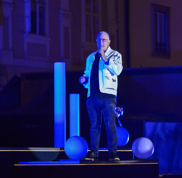 "Aquaphonix"-Macher Hans Reinisch bei der Eröffnungsrede. | Foto: Sascha Trimmel